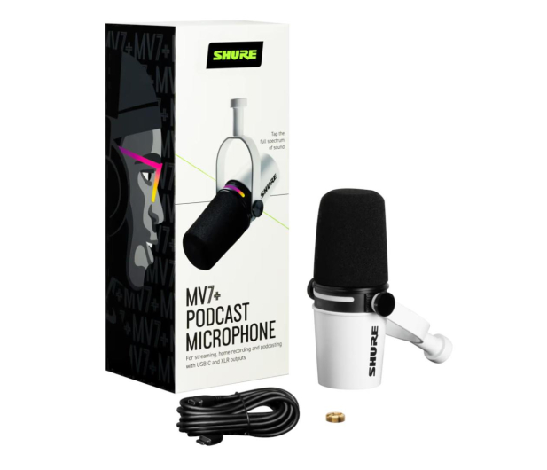 SHURE MV7+ K Biały 010-03-663 - 1248583 - zdjęcie 4